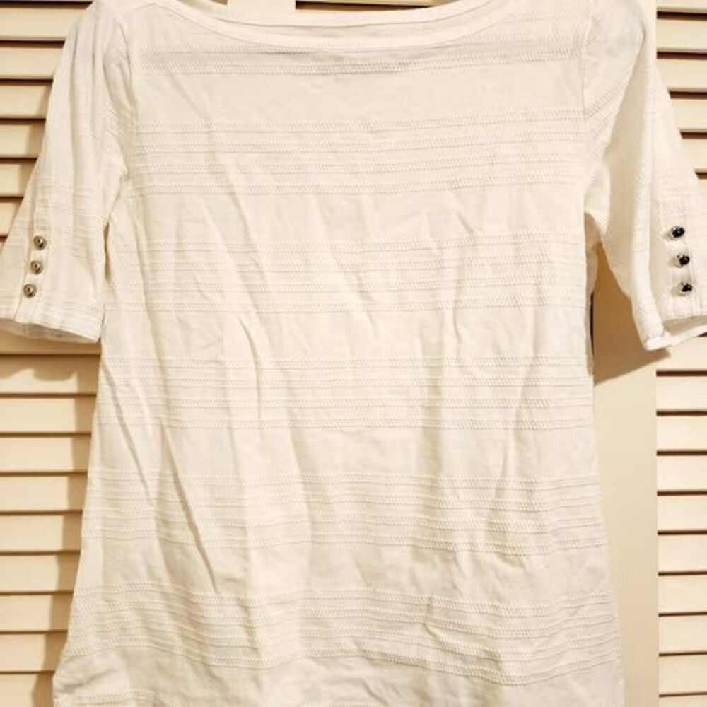 Talbots white blouse 100% cotton Size M